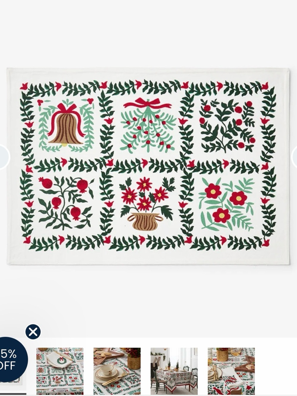 Rifle Paper Co X The Company Store Holiday Tide Placemats - Set of 4